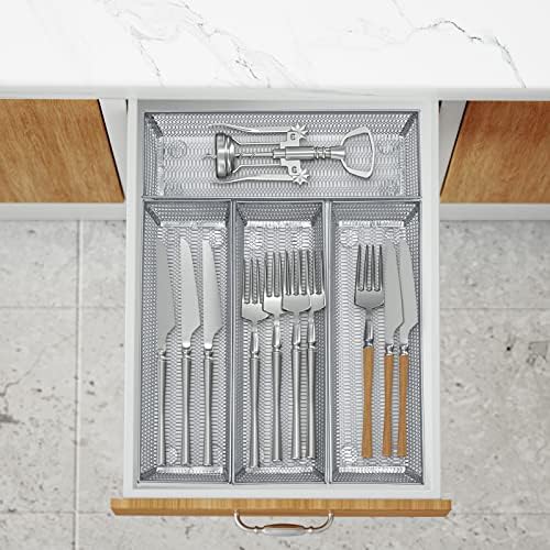 Neudeco Silverware Organizer, Silver, 9 * 3 * 2 Inch
