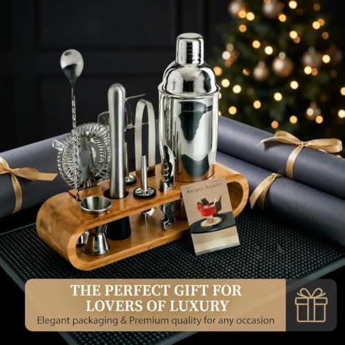 Cocktail Shaker Set Bar Bartending Tool Set with Stand | Includes