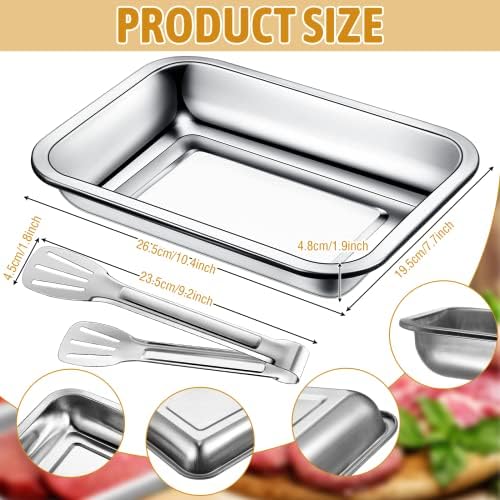Mumufy Breading Trays Set of 3 Large Stainless Steel Breading Pans