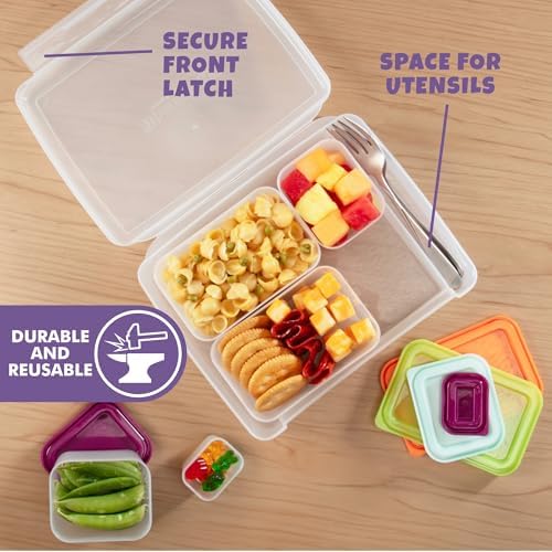 Bentology Bento Lunch Box Set w 5 Leakproof Made-to-Size Snack