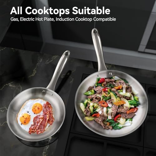 Duxtop Tri-Ply Stainless Steel Induction Cookware, 9PC Pots and Pans Set