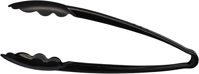 Plasticpro 9'' Serving Tongs Heavy Duty Reusable Kitchen and BBQ Black Serving - Image 6