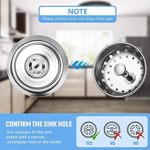 Mudder 3 Pcs Sink Plug Stopper Drain Strainer, Silver