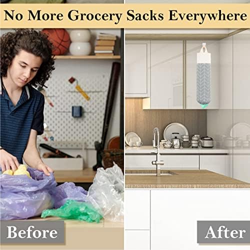 Plastic Bag Holder, Canvas Grocery Bag Holder Dispenser, Storage