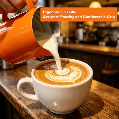 Milk Frothing Pitcher, Stainless Steel Milk Steamer Cup Milk Frother