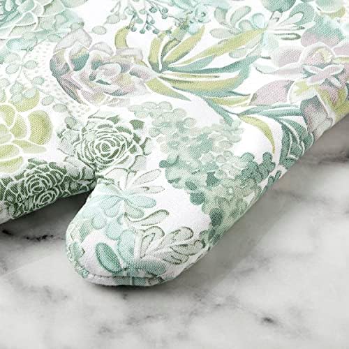 Martha Stewart Succulents Oven Mitts, 2-Pack, Green
