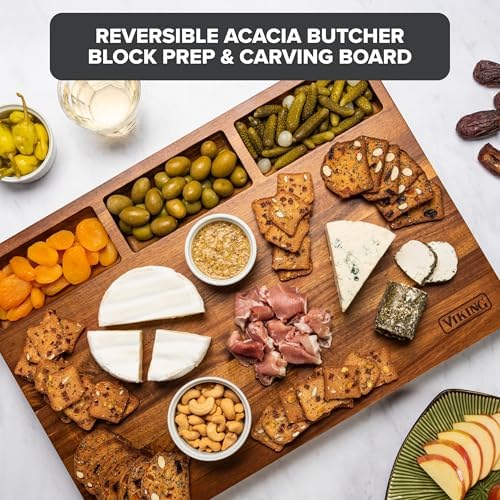 Viking Reversible Acacia Wood Cutting Board, 20 Inch