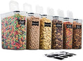 6 Pack Airtight Cereal Food Storage Containers, 135.5 Oz