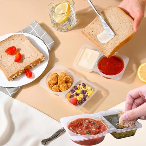 20 Sets Reusable Snack Containers Double Compartment Snackle Box