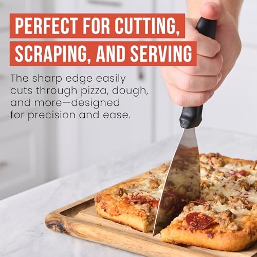 Chef Pomodoro Stainless Steel Bench Scraper, Pizza Dough Cutter