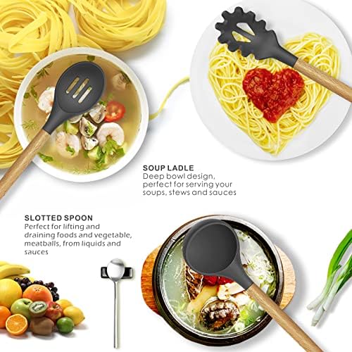 oannao Silicone Utensil Set, Gray