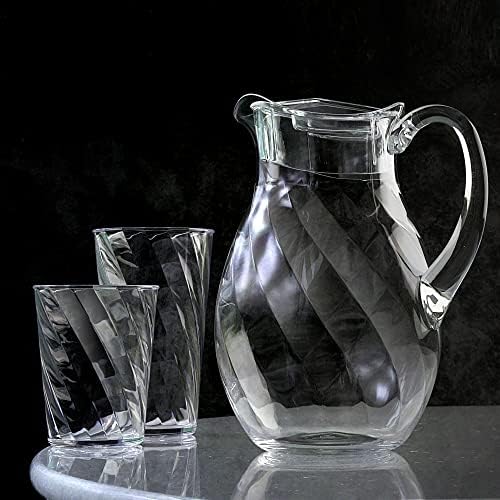 Abby - Bubbly Whirly - Plastic Pitcher (64 oz, 2 Quart), Clear Water