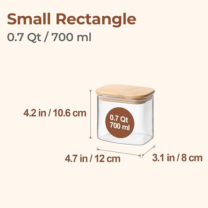 ComSaf 0.7 Qt Rectangle Glass Storage Containers - Image 2