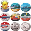 FoldTier Set of 48 Havana Print Disposable Paper Drink Coasters for