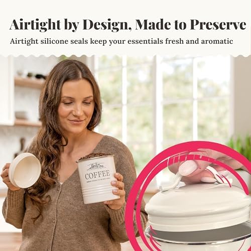 noonberry Bundle of 8 Kitchen Canisters for Countertop - for Flour