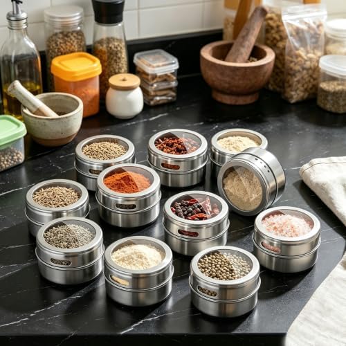 8 Pack Magnetic Spice Tins, 3oz