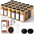 ComSaf 24 Pack 4 oz Glass Spice Jars