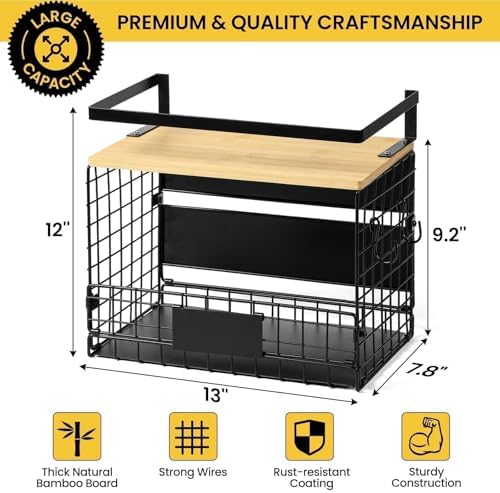 Magnetic Shelf Basket for Fridge, XXL, 1 Set