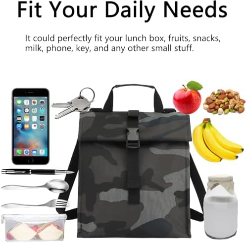GYEUKHAM Insulated Lunch Bag, Black Camouflage