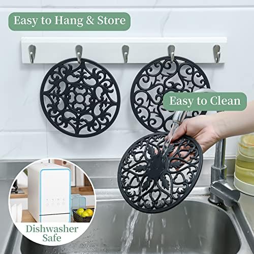 Trivets for Hot Dishes, Silicone Trivet Hot Pads for Kitchen, Silicone