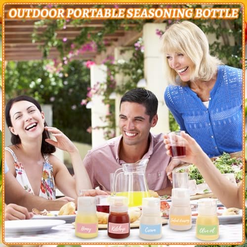 6 Pack Condiment Squeeze Bottles, Portable Sauce Bottles