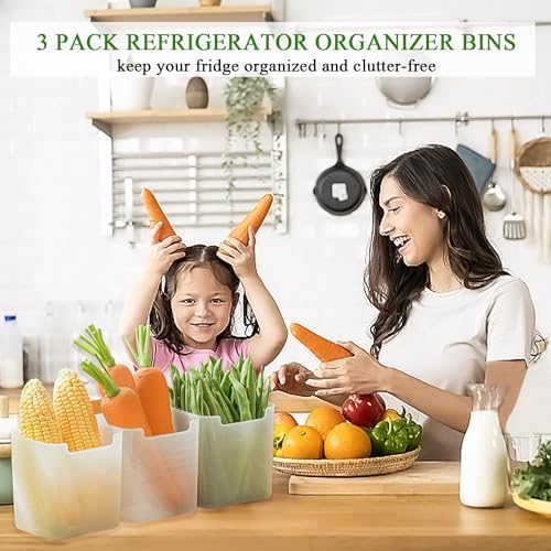 3 Pack Refrigerator Organizer Box, Plastic Refrigerator Side Door