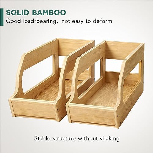 Yumkfoi Bamboo Can Organizers, 2 Pack