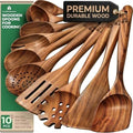 10-Piece Teak Wooden Cooking Utensil Set