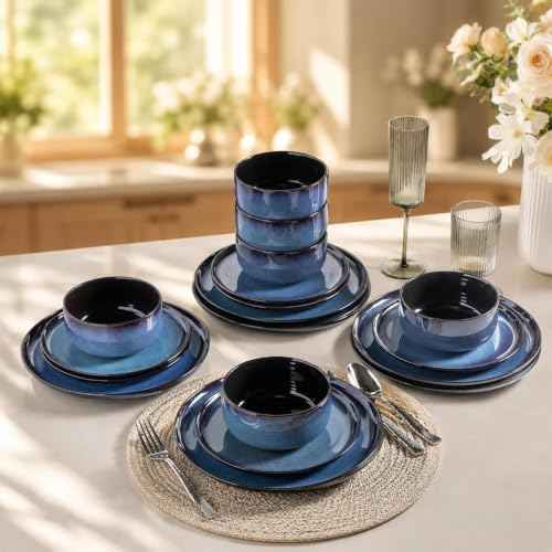 LERATIO Ceramic Dinnerware Sets for 8,24-Pcs Porcelain Plates and Bowls Set