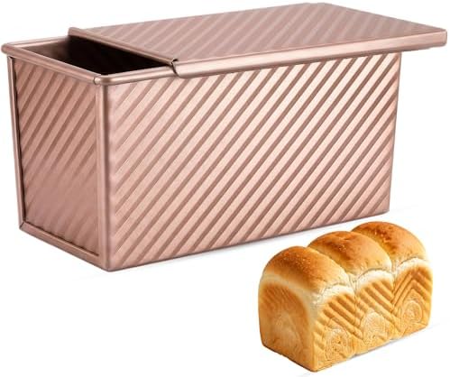 Pullman Sandwich Bread Loaf Pan with Lid, Nonstick Aluminized Steel