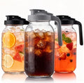 3 Pack 64 oz Pitchers with Lids, Half Gallon Glass Drink Pitchers
