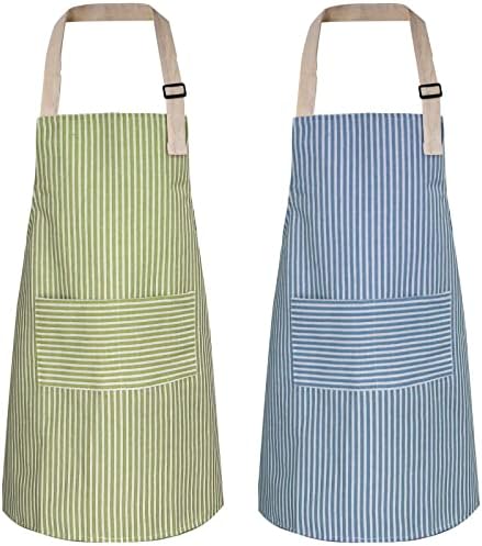 ATROPOS 2 Pack Aprons for Women with Pockets,Waterproof Cooking Aprons