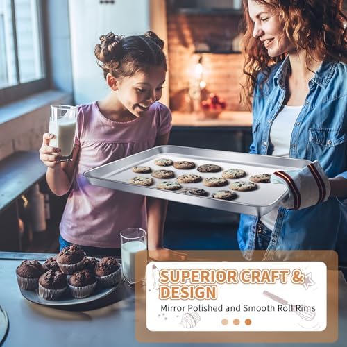 Stainless Steel Baking Sheet Pan Set of 2, Cookie Sheets