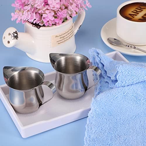 Honeydak 4 Pcs 3 oz Creamer Pitcher, small Stainless Steel Bell