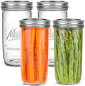 24 oz Wide Mouth Mason Jars with Airtight Lids, 4 Pack