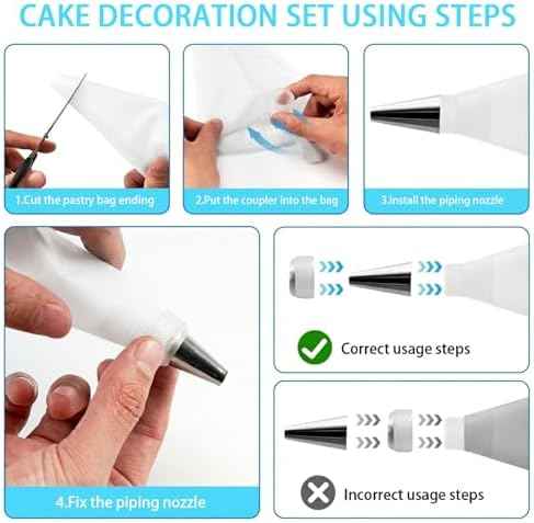 17-Piece Piping Bags and Tips Set, 2 Reusable 16 Inch Cotton Pastry