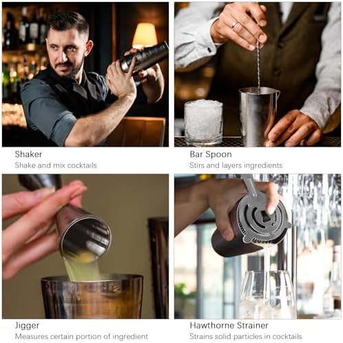 Cocktail Shaker, Professional 5-Piece Bartender Kit with Boston