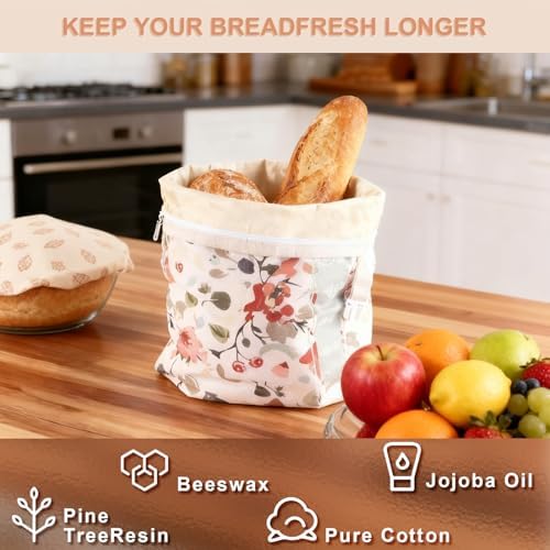 Reusable Beeswax Bread Bags and Bowl Covers