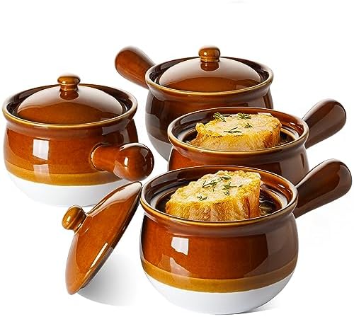 LE TAUCI French Onion Soup Bowls, 22 Ounce Ceramic Soup Bowls with