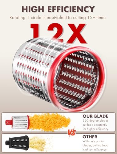 GDL 5-in-1 Rotary Cheese Grater and Vegetable Slicer