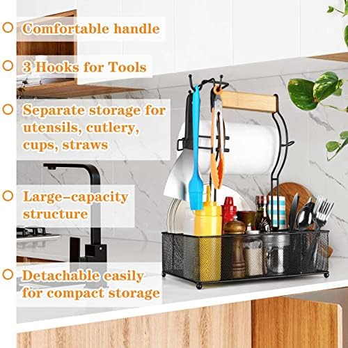 FANGSUN Grill Caddy, BBQ Caddy with Paper Towel Holder for Outdoor