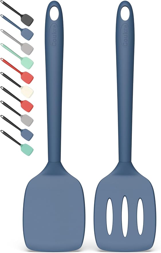 Coukre 2 Pack Silicone Spatula Set, High Heat Resistant, BPA Free Kitchen by Coukre