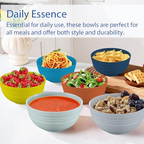Homestockplus Unbreakable Cereal Bowls 25 OZ Microwave and Dishwasher
