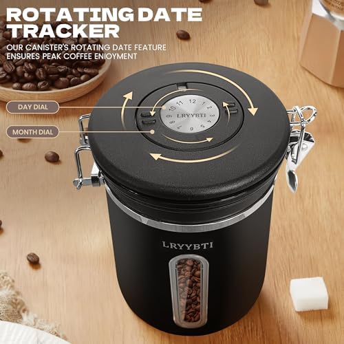Coffee Canisters with Window,Airtight Coffee Container,22oz