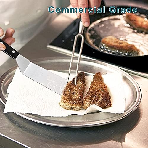 Leonyo Stainless Steel Long Narrow Metal Spatulas, 2 Pack