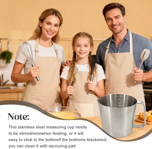 Stainless Steel Measuring Cup, Dual Scale 700ml 24oz with Handle