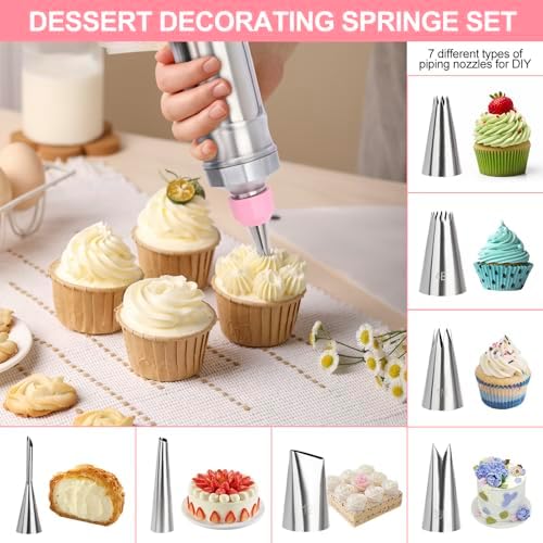 FACIACC Dessert Decorating Syringe Set, Stainless Frosting Piping Kit