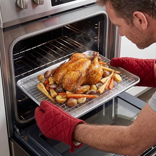 aking Sheet Pan & Cooling Rack Set – 18"×13" Aluminum Half Sheet &