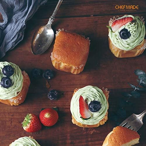 CHEFMADE Brownie Cake Pan, 12-Cavity Non-Stick Square Muffin Pan
