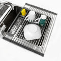 Roll Up Dish Drying Rack Over The Sink, 304 Stainless Stee Dish